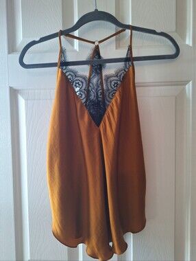 NWT Free People Intimately Gold/Black Cami